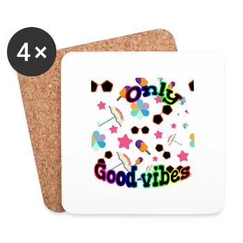 Only good vibes - Dessous de verre (lot de 4) - blanc - Devant