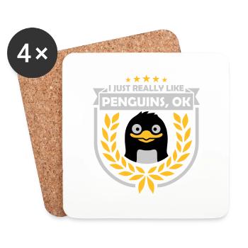 I just like penguins - Untersetzer (4er-Set) - Weiß - Vorne