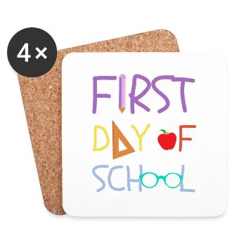 First day of school DESIGN - Coasters (set of 4) - white - Front