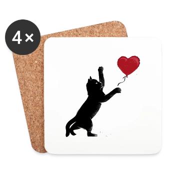 Street cat - Coasters (set of 4) - white - Front