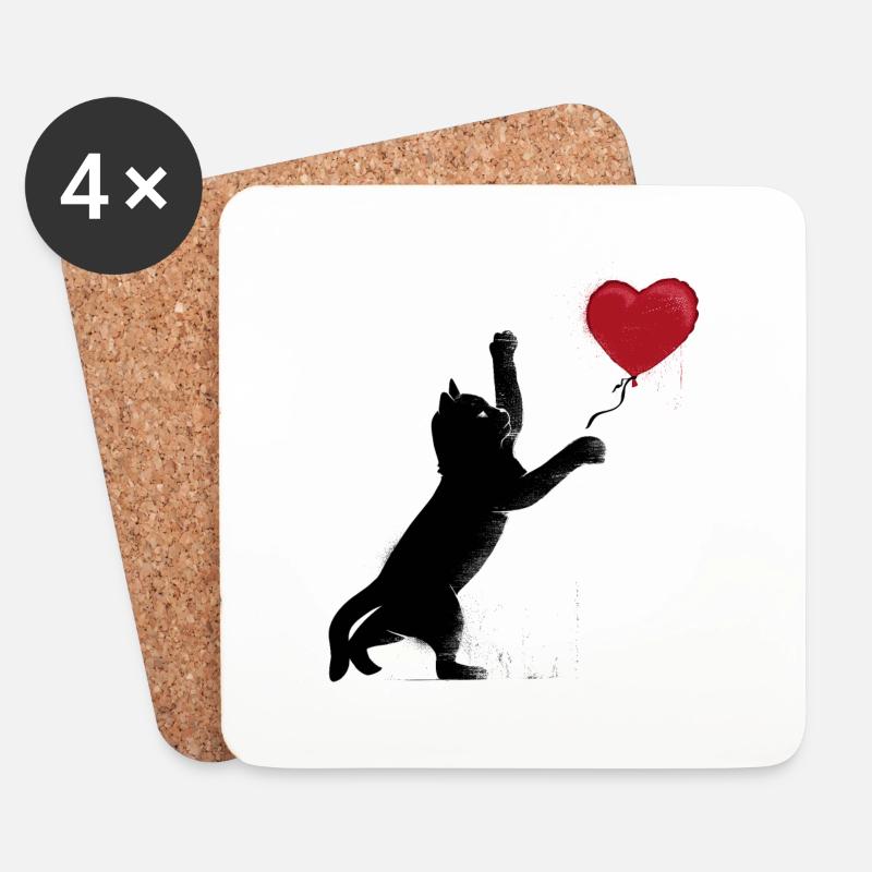 Straßenkatze - Untersetzer (4er-Set) - Weiß