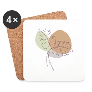 rubber drawing - Coasters (set of 4) - white - Front