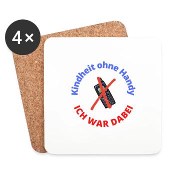 Kindheit ohne Handy 2 - Untersetzer (4er-Set) - Weiß - Vorne