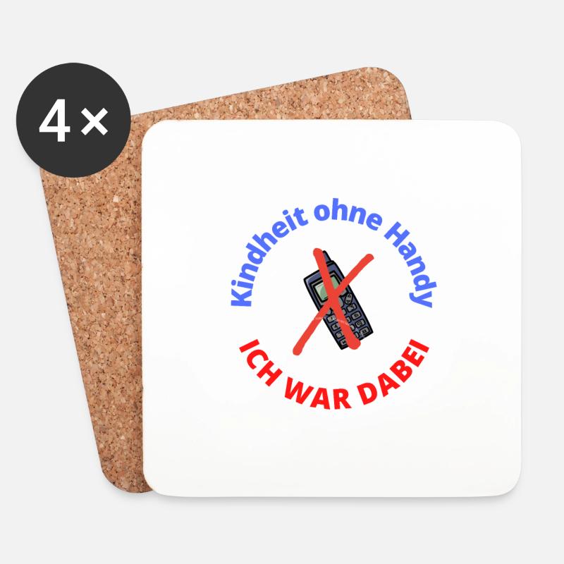 Kindheit ohne Handy 2 - Untersetzer (4er-Set) - Weiß