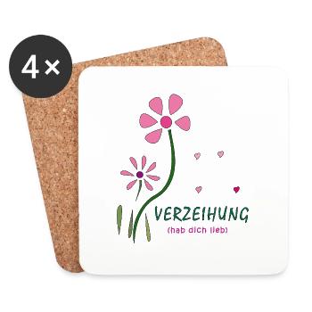 Verzeihung, Blumen - Untersetzer (4er-Set) - Weiß - Vorne