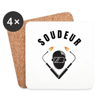Collection Soudeur - Profession - Dessous de verre (lot de 4) - blanc - Devant