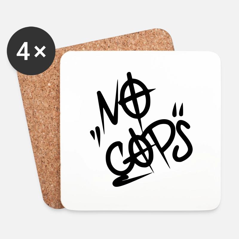 No Cops - Untersetzer (4er-Set) - Weiß