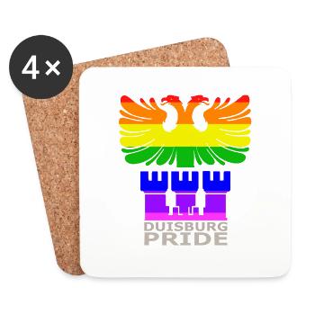 Duisburg Adler Coat of Arms CSD Rainbow Colors Pride - Coasters (set of 4) - white - Front