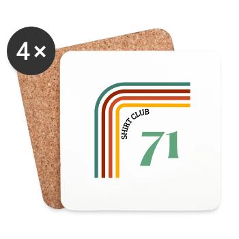 SHIRT CLUB Retro - Untersetzer (4er-Set) - Weiß - Vorne