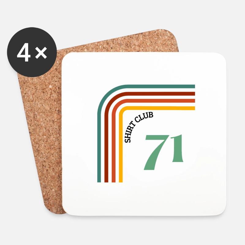 SHIRT CLUB Retro - Untersetzer (4er-Set) - Weiß