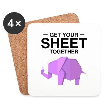 Japanese origami design and kirigami origami - Coasters (set of 4) - white - Front
