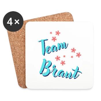 Team Braut 2023 - Untersetzer (4er-Set) - Weiß - Vorne