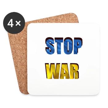STOP À LA GUERRE - Dessous de verre (lot de 4) - blanc - Devant