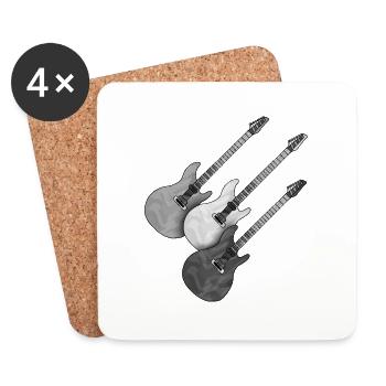 Guitares - Dessous de verre (lot de 4) - blanc - Devant