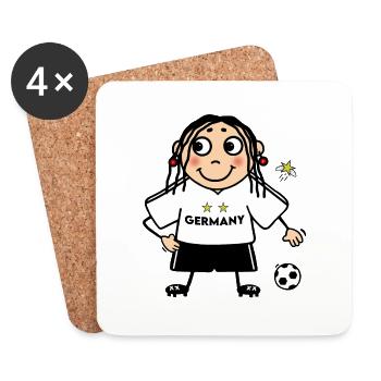 Women's Team Soccer Player - Football Stars - Coasters (set of 4) - white - Front