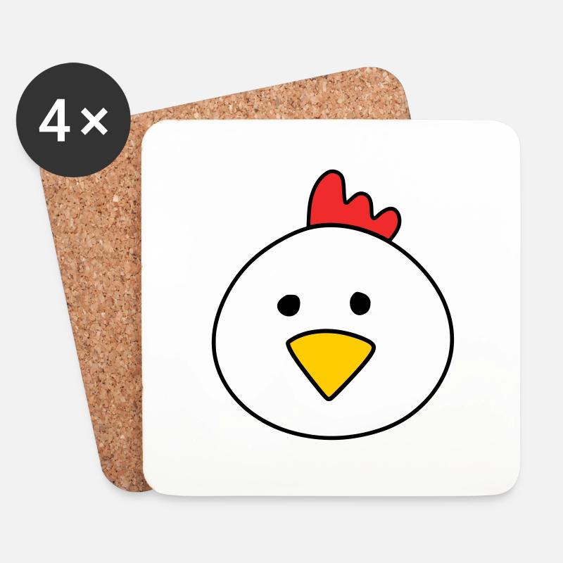Cute chicken - Untersetzer (4er-Set) - Weiß