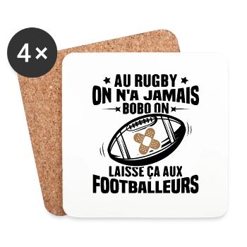Cadeau humour pour joueur de rugby - Dessous de verre (lot de 4) - blanc - Devant