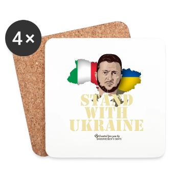 Ukraine Italia Stand with Ukraine - Coasters (set of 4) - white - Front