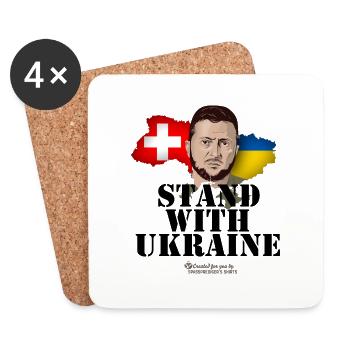 Ukraine Switzerland Supporters Design - Coasters (set of 4) - white - Front