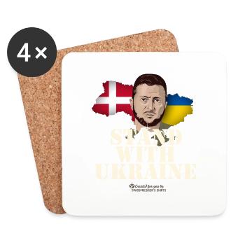 Conception du T-shirt du supporter de l’Ukraine Danemark - Dessous de verre (lot de 4) - blanc - Devant