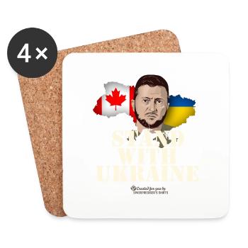 Ukraine Canada se tient aux côtés de l’Ukraine - Dessous de verre (lot de 4) - blanc - Devant