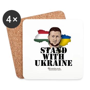 Zelenskyi T-Shirt Ukraine Hongrie - Dessous de verre (lot de 4) - blanc - Devant