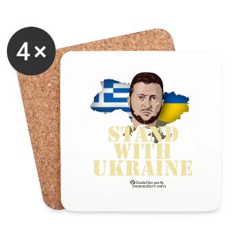 Selenskyj Ukraine Griechenland - Untersetzer (4er-Set) - Weiß - Vorne