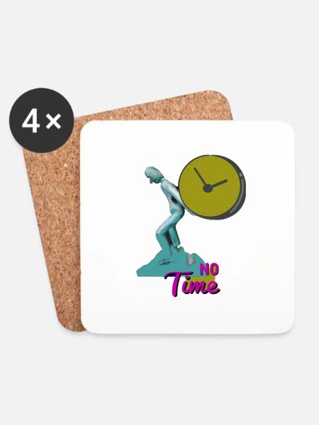 Keine Zeit No Time - Untersetzer (4er-Set) - Weiß