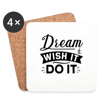 Dream it - Coasters (set of 4) - white - Front