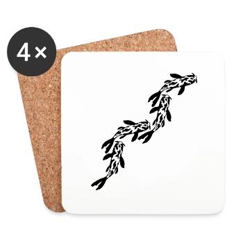 Series Koi Fish Nishikigoi - Coasters (set of 4) - white - Front