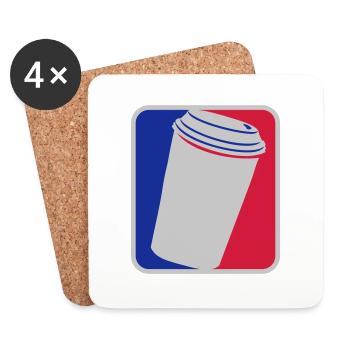Red Blue Coffee Mug - Coasters (set of 4) - white - Front
