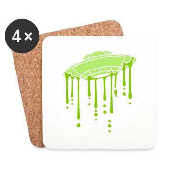 Mystery UFO Graffiti Drops - Coasters (set of 4) - white - Front