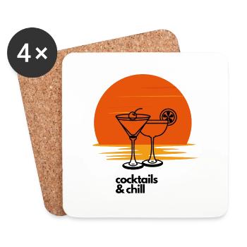 cocktails & chill - Untersetzer (4er-Set) - Weiß - Vorne