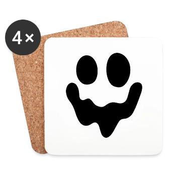 SPOOKY Face Ghost - Untersetzer (4er-Set) - Weiß - Vorne