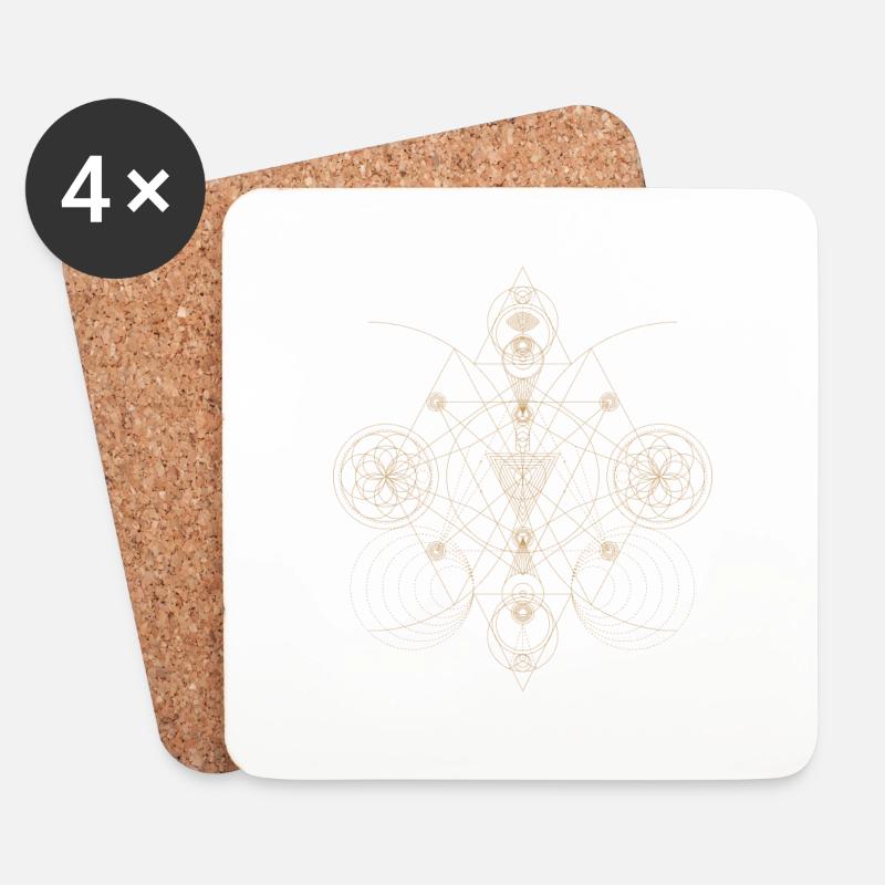 Abstraktes Punktdesign - Untersetzer (4er-Set) - Weiß