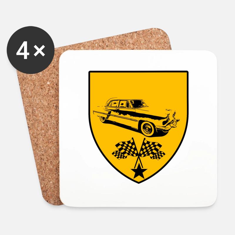 Auto - Untersetzer (4er-Set) - Weiß