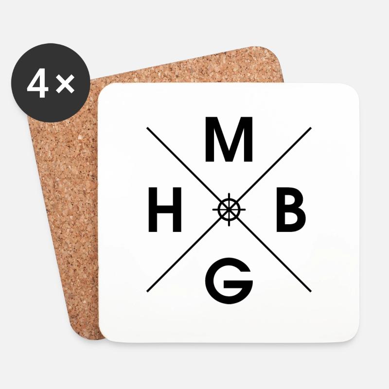 HMBG - Hamburg - Untersetzer (4er-Set) - Weiß