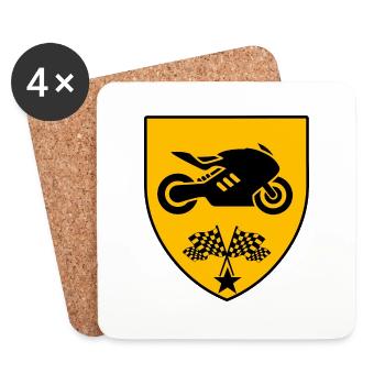 Motorrad - Untersetzer (4er-Set) - Weiß - Vorne