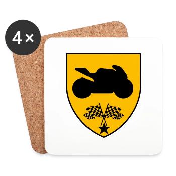 Motorcycle - Coasters (set of 4) - white - Front