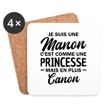 je suis une manon - Dessous de verre (lot de 4) - blanc - Devant