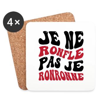 Je ne ronfle pas je ronronne - Dessous de verre (lot de 4) - blanc - Devant