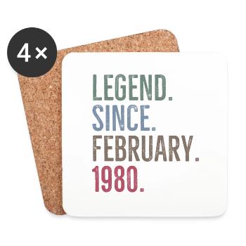 Legend Since February 1980 - Coasters (set of 4) - white - Front