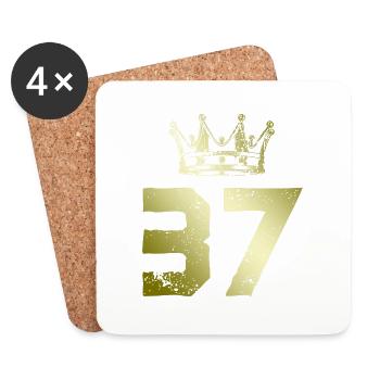 37 Number crown - Coasters (set of 4) - white - Front