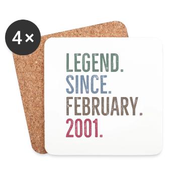 Legende seit Februar 2001 - Untersetzer (4er-Set) - Weiß - Vorne