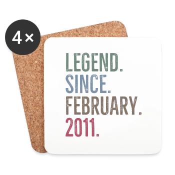 Legend Since February 2011 - Coasters (set of 4) - white - Front