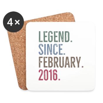 Legende seit Februar 2016 - Untersetzer (4er-Set) - Weiß - Vorne