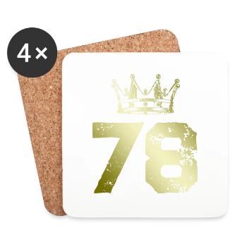 78 Couronne numérique - Dessous de verre (lot de 4) - blanc - Devant