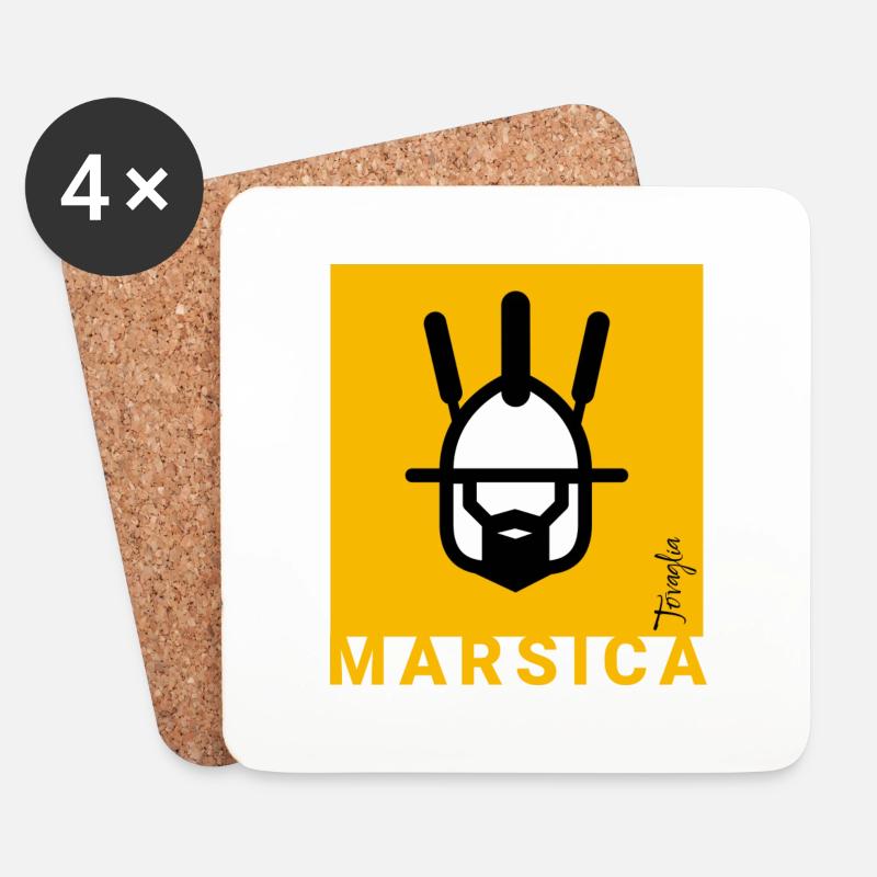 Marsica Platz 01 - Untersetzer (4er-Set) - Weiß