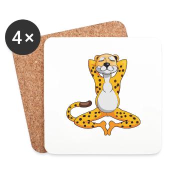 Idée cadeau de repos et de refroidissement de guépard - Dessous de verre (lot de 4) - blanc - Devant