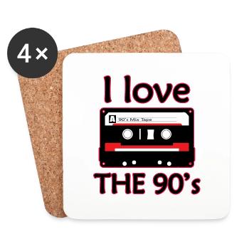 1990s Proverbs 90s Gift Idea - Coasters (set of 4) - white - Front
